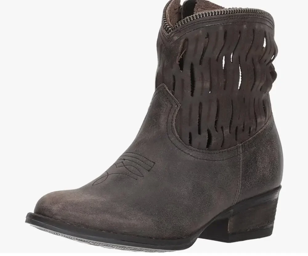 Very Volatile Desoto Western Boots 8 Brown NWT Leather Ankle Booties Heel Boho